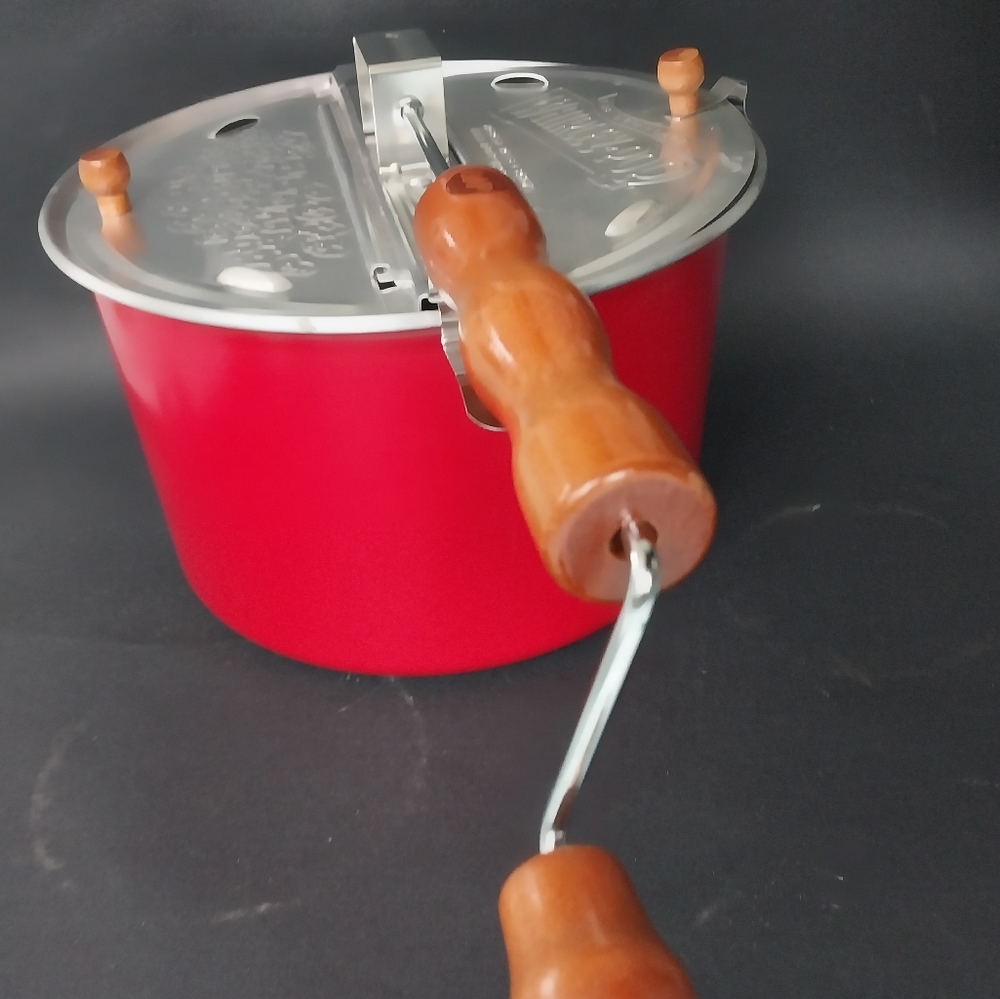 Genuine Whirley Pop 3 Minute Popcorn Popper Maker Red Kettle Corn